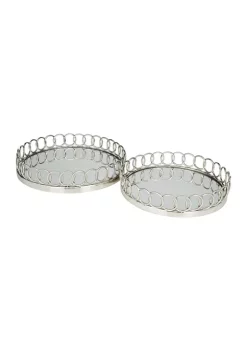 Top 10 🤩 Contemporary Stainless Steel Tray - Set of 2 by Monroe Lane 🔔 -Monroe Lane Sales Belk 22825