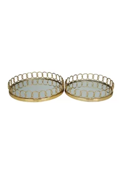 Top 10 🤩 Contemporary Stainless Steel Tray - Set of 2 by Monroe Lane 🔔 -Monroe Lane Sales Belk 22826