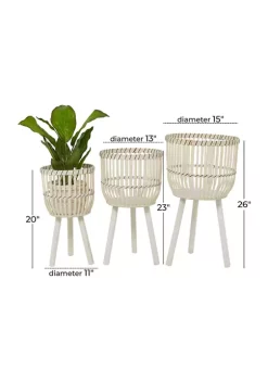 New 🔔 Bohemian Bamboo Planter - Set of 3 by Monroe Lane 🛒 -Monroe Lane Sales Belk 22831