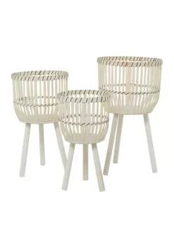 New 🔔 Bohemian Bamboo Planter - Set of 3 by Monroe Lane 🛒 -Monroe Lane Sales Belk 22832