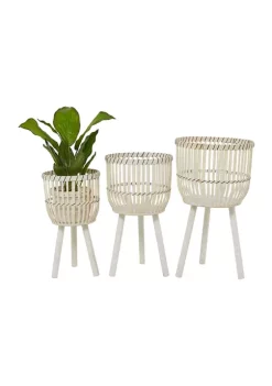 New 🔔 Bohemian Bamboo Planter - Set of 3 by Monroe Lane 🛒 -Monroe Lane Sales Belk 22833