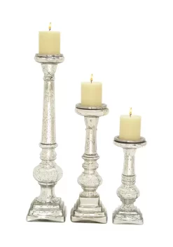 Wholesale ⭐ Traditional Glass Candle Holder - Set of 3 by Monroe Lane 🎁 -Monroe Lane Sales Belk 22901