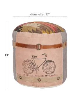 Cheapest 🔔 Rustic Canvas Pouf by Monroe Lane ✨ -Monroe Lane Sales Belk 22910