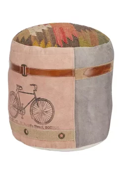 Cheapest 🔔 Rustic Canvas Pouf by Monroe Lane ✨ -Monroe Lane Sales Belk 22911
