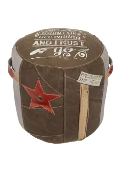 Cheapest 🔔 Rustic Canvas Pouf by Monroe Lane ✨ -Monroe Lane Sales Belk 22912