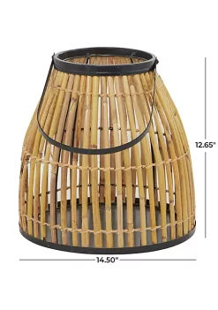 Best Sale 😉 Natural Wicker Candle Lantern by Monroe Lane ✔️ -Monroe Lane Sales Belk 23004