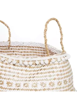 Brand new 🛒 Bohemian Wood Storage Basket - Set of 2 by Monroe Lane 🧨 -Monroe Lane Sales Belk 23030
