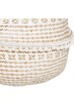 Brand new 🛒 Bohemian Wood Storage Basket - Set of 2 by Monroe Lane 🧨 -Monroe Lane Sales Belk 23031