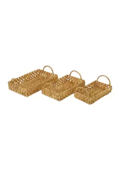 Deals 🧨 Coastal Seagrass Tray - Set of 3 by Monroe Lane 🔔 -Monroe Lane Sales Belk 23054