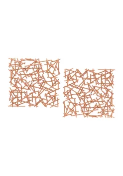 Flash Sale 🔥 Iron Contemporary Wall Décor - Set of 2 by Monroe Lane 🤩 -Monroe Lane Sales Belk 23066