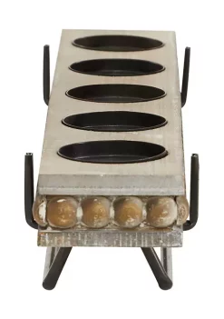 Budget ⭐ Coastal Wood Candelabra by Monroe Lane 🔥 -Monroe Lane Sales Belk 23078