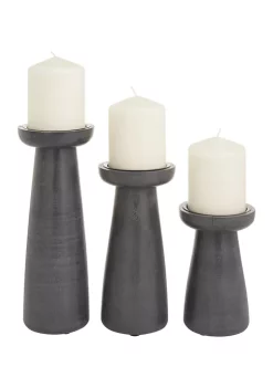Cheap 🔥 Modern Mango Wood Candle Holder - Set of 3 by Monroe Lane 🧨