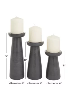 Cheap 🔥 Modern Mango Wood Candle Holder - Set of 3 by Monroe Lane 🧨 -Monroe Lane Sales Belk 23099