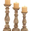 Promo 💯 Traditional Wood Candle Holder - Set of 3 by Monroe Lane ✨