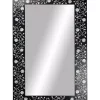 Brand new ⭐ Rectangular Black Wood Wall Mirror with Pearl Oyster Flowers, 30 in x 47 in by Monroe Lane 👏