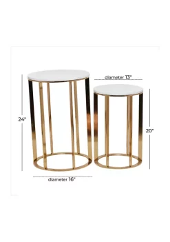 Outlet 🛒 Contemporary Metal Accent Table - Set of 2 by Monroe Lane ❤️ -Monroe Lane Sales Belk 23164