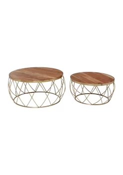 Discount 🎁 Contemporary Metal Accent Table - Set of 2 by Monroe Lane 🔔