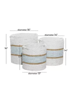 Cheap 🛒 Coastal Wood Storage Basket - Set of 3 by Monroe Lane ❤️ -Monroe Lane Sales Belk 23208