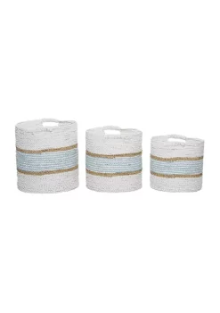 Cheap 🛒 Coastal Wood Storage Basket - Set of 3 by Monroe Lane ❤️ -Monroe Lane Sales Belk 23209