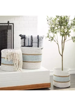 Cheap 🛒 Coastal Wood Storage Basket - Set of 3 by Monroe Lane ❤️ -Monroe Lane Sales Belk 23210