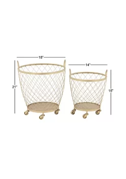 Brand new 💯 Modern Metal Storage Cart - Set of 2 by Monroe Lane ✨ -Monroe Lane Sales Belk 23220