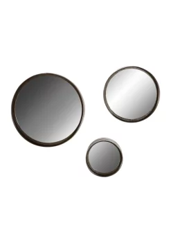Budget 🌟 Contemporary Metal Wall Mirror - Set of 3 by Monroe Lane 😍 -Monroe Lane Sales Belk 23251