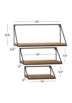 Best deal 👏 Industrial Metal Wall Shelf - Set of 3 by Monroe Lane 🌟 -Monroe Lane Sales Belk 23325
