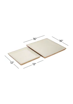 Flash Sale 🛒 Contemporary Wood Tray - Set of 2 by Monroe Lane 🎉 -Monroe Lane Sales Belk 23343