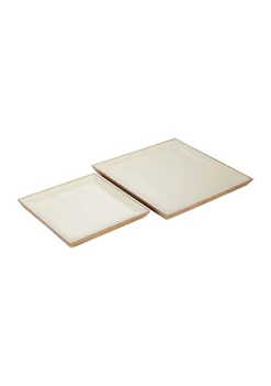 Flash Sale 🛒 Contemporary Wood Tray - Set of 2 by Monroe Lane 🎉 -Monroe Lane Sales Belk 23345