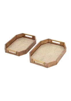 Wholesale 💯 Traditional Metal Tray - Set of 2 by Monroe Lane ✔️