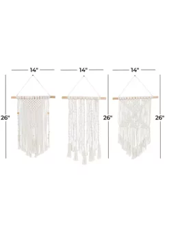 Flash Sale 🧨 Country Cottage Cotton Wall Decor - Set of 3 by Monroe Lane 🎉 -Monroe Lane Sales Belk 23498