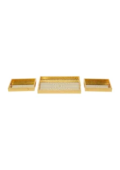 Wholesale 🛒 Glam Plastic Tray - Set of 3 by Monroe Lane ✔️ -Monroe Lane Sales Belk 23514