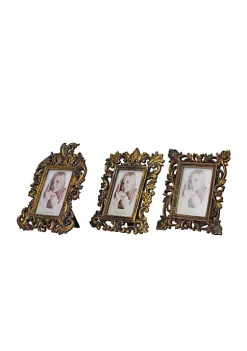 Flash Sale 🎉 Traditional Polystone Photo Frame - Set of 3 by Monroe Lane 👍 -Monroe Lane Sales Belk 23563