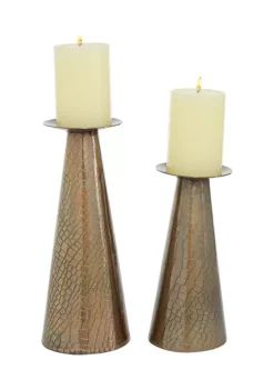 Cheap 😍 Modern Stainless Steel Candle Holder - Set of 2 by Monroe Lane 🔔 -Monroe Lane Sales Belk 23577