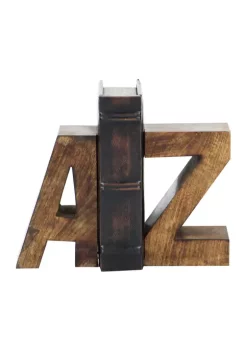 Promo ✨ Contemporary Mango Wood Bookends - Set of 2 by Monroe Lane 🌟 -Monroe Lane Sales Belk 23583