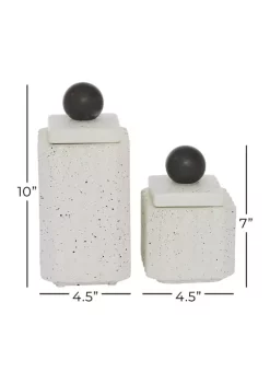 Flash Sale ❤️ Contemporary Ceramic Decorative Jars - Set of 2 by Monroe Lane ❤️ -Monroe Lane Sales Belk 23588