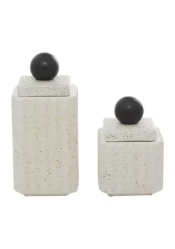Flash Sale ❤️ Contemporary Ceramic Decorative Jars - Set of 2 by Monroe Lane ❤️ -Monroe Lane Sales Belk 23589
