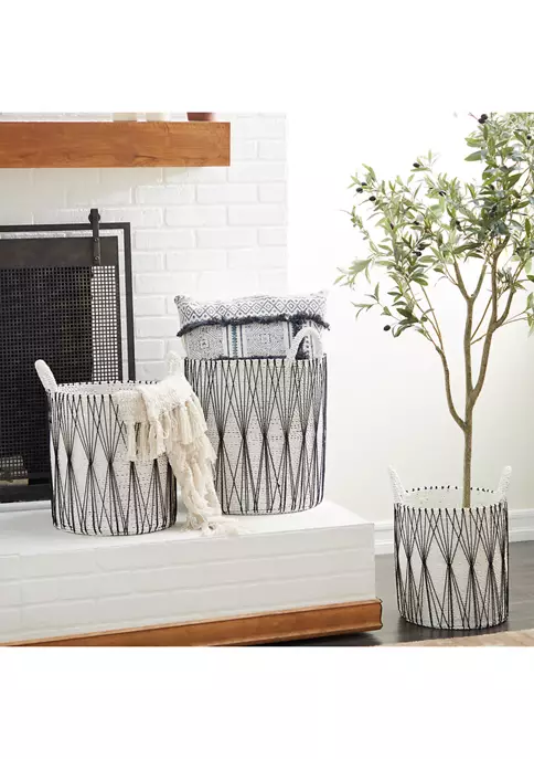 Budget โ๏ธ Bohemian Plastic Storage Basket - Set of 3 by Monroe Lane ๐ฅฐ 1 Budget โ๏ธ Bohemian Plastic Storage Basket - Set of 3 by Monroe Lane ๐ฅฐ