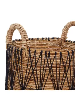 Budget 😀 Bohemian Banana Leaf Storage Basket - Set of 3 by Monroe Lane ⭐ -Monroe Lane Sales Belk 23762