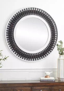 Discount 💯 Contemporary Wood Wall Mirror by Monroe Lane ⌛ -Monroe Lane Sales Belk 23777