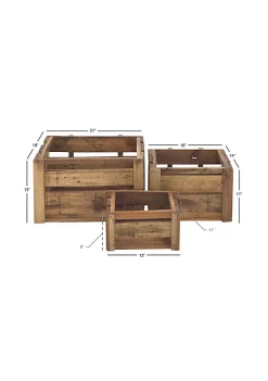 Coupon 😍 Farmhouse Wood Storage Basket - Set of 3 by Monroe Lane 😉 -Monroe Lane Sales Belk 23810