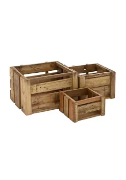 Coupon 😍 Farmhouse Wood Storage Basket - Set of 3 by Monroe Lane 😉 -Monroe Lane Sales Belk 23811