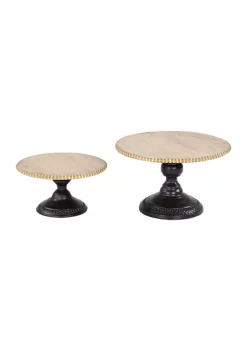 Budget ⭐ Rustic Wood Cake Stand - Set of 2 by Monroe Lane 😉