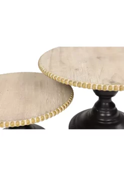 Budget ⭐ Rustic Wood Cake Stand - Set of 2 by Monroe Lane 😉 -Monroe Lane Sales Belk 23871