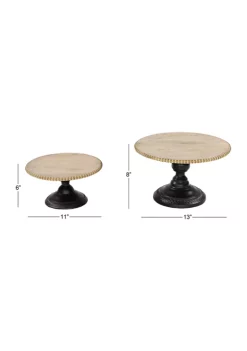 Budget ⭐ Rustic Wood Cake Stand - Set of 2 by Monroe Lane 😉 -Monroe Lane Sales Belk 23872
