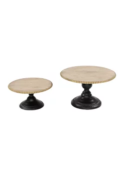 Budget ⭐ Rustic Wood Cake Stand - Set of 2 by Monroe Lane 😉 -Monroe Lane Sales Belk 23873