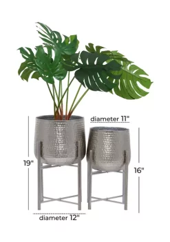 Cheap 💯 Modern Metal Planter - Set of 2 by Monroe Lane 👍 -Monroe Lane Sales Belk 23944