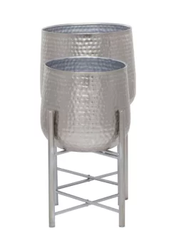 Cheap 💯 Modern Metal Planter - Set of 2 by Monroe Lane 👍 -Monroe Lane Sales Belk 23945