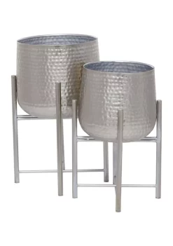 Cheap 💯 Modern Metal Planter - Set of 2 by Monroe Lane 👍 -Monroe Lane Sales Belk 23946