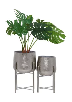Cheap 💯 Modern Metal Planter - Set of 2 by Monroe Lane 👍 -Monroe Lane Sales Belk 23947